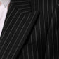 Dark Gray Stripes 2 Buttons Suit Jacket Blazer