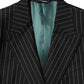 Dark Gray Stripes 2 Buttons Suit Jacket Blazer