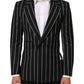 Dark Gray Stripes SICILIA 1 Button Suit Blazer