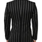 Dark Gray Stripes SICILIA 1 Button Suit Blazer