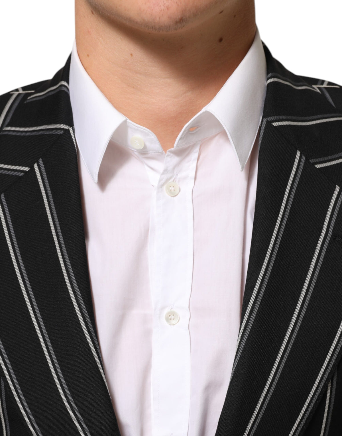 Dark Gray Stripes SICILIA 1 Button Suit Blazer