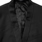 Black Wool GOLD 1 Button Suit Coat Blazer