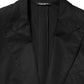 Black Wool 2 Buttons Suit Men Jacket Blazer