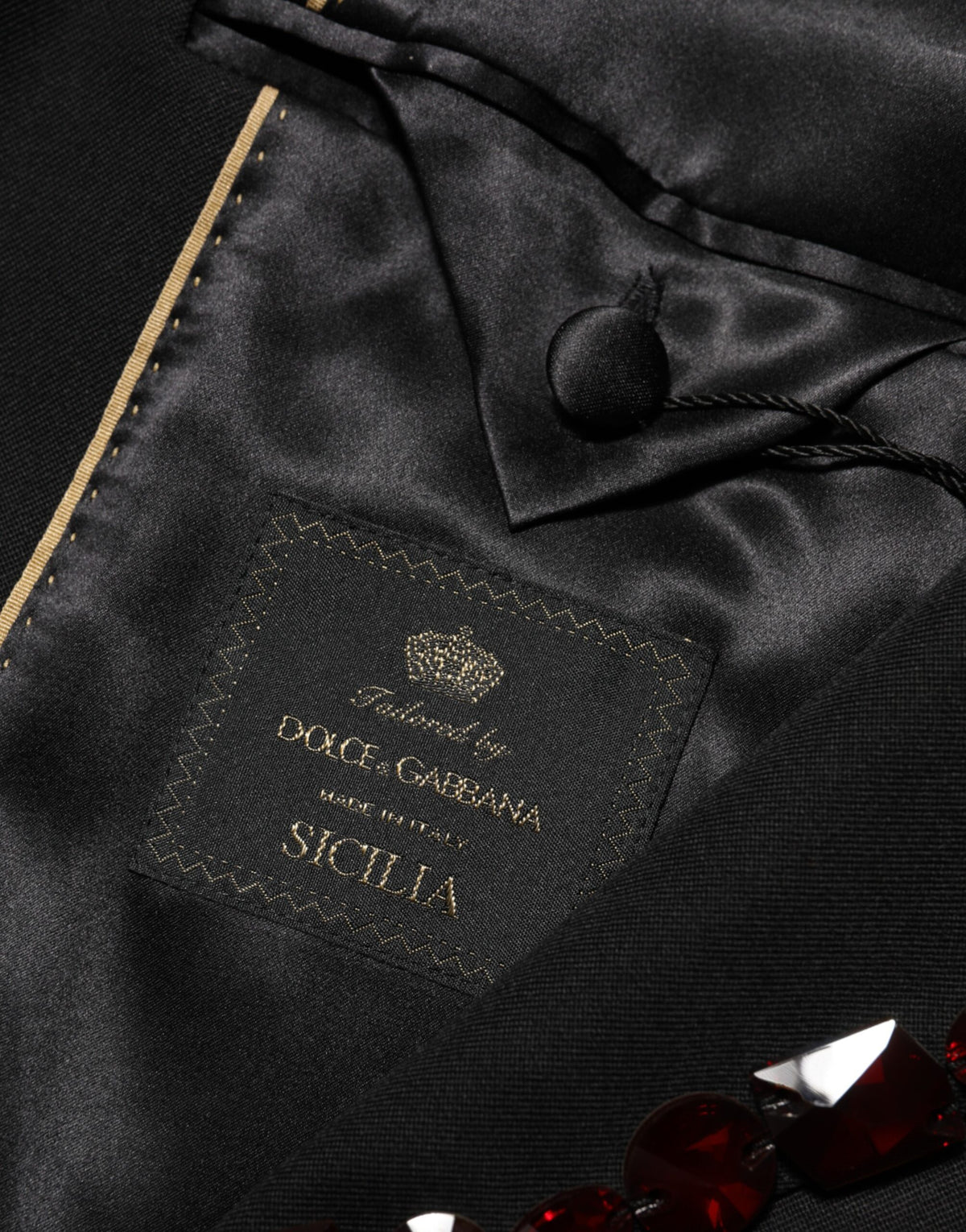 Black SICILIA Crystal Embellished Men Blazer
