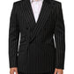 Black Stripes SICILIA 1 Button Suit Blazer