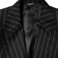 Dark Gray Stripes SICILIA 1 Button Suit Blazer