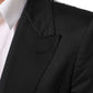 Black Cotton 2 Buttons Suit Jacket Blazer