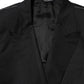 Black Cotton 2 Buttons Suit Jacket Blazer