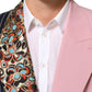 Multicolor Patchwork Single Breasted Jacket Blazer