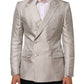 Beige MARTINI Double-Breasted Suit Blazer