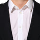 Black Viscose 2 Buttons Suit Jacket Blazer