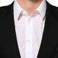 Black Viscose 2 Buttons Suit Jacket Blazer