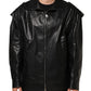 Black Leather Full Zip Biker Blouson Jacket