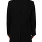 Black Wool Buttoned Men Trench Coat Jacket