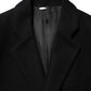 Black Wool Buttoned Men Trench Coat Jacket