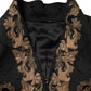 Black Brocade Embroidery Men Coat Jacket