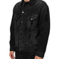 Black Cotton Stretch Denim Blouson Jacket