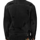 Black Cotton Stretch Denim Blouson Jacket