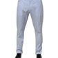 Light Blue Cotton Stretch Tapered Men Trouser Pants