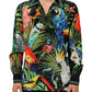 Multicolor Parrot Print Lounge Casual Shirt