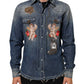 Blue Angel Patch Denim Buttoned Down Men Shirt