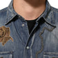 Blue Angel Patch Denim Buttoned Down Men Shirt