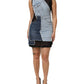 Blue Nylon Patchwork Denim Sheath Mini Dress