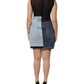 Blue Nylon Patchwork Denim Sheath Mini Dress