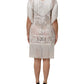 White Floral Lace Fringe Knee Length Dress