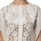 White Floral Lace Fringe Knee Length Dress