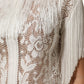 White Floral Lace Fringe Knee Length Dress