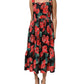 Multicolor Floral Cotton Poplin Midi Dress
