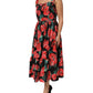 Multicolor Floral Cotton Poplin Midi Dress