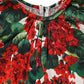 Multicolor Floral Short Portofino Dress