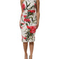 White Floral One Shoulder Sheath Dress
