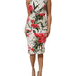 White Floral One Shoulder Sheath Dress