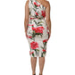 White Floral One Shoulder Sheath Dress
