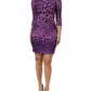 Violet Leopard Sheath Bodycon Mini Dress
