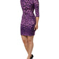 Violet Leopard Sheath Bodycon Mini Dress