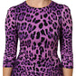 Violet Leopard Sheath Bodycon Mini Dress
