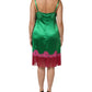Green Floral Lace Fringes Lingerie Dress
