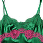 Green Floral Lace Fringes Lingerie Dress