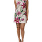 White Cotton Floral Sleeveless Mini Dress