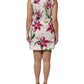 White Cotton Floral Sleeveless Mini Dress