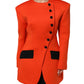 Red Buttoned Down Women Trench Coat Jacket
