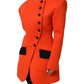 Red Buttoned Down Women Trench Coat Jacket