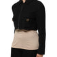 Black Cotton Full Zip Cropped Coat Jacket