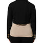 Black Cotton Full Zip Cropped Coat Jacket
