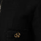 Black Cotton Full Zip Cropped Coat Jacket