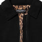 Black Cotton Full Zip Cropped Coat Jacket